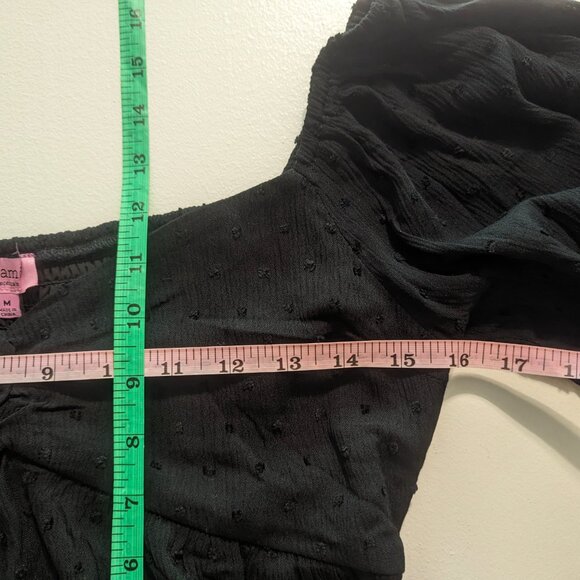 NWT Miami for Francesca's Black Off-Shoulder Crop Top in Medium - Picture 9 of 16